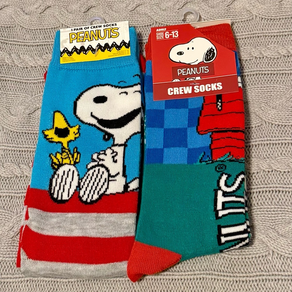 Snoopy Peanuts Socks Set - 2 Pair - NEW